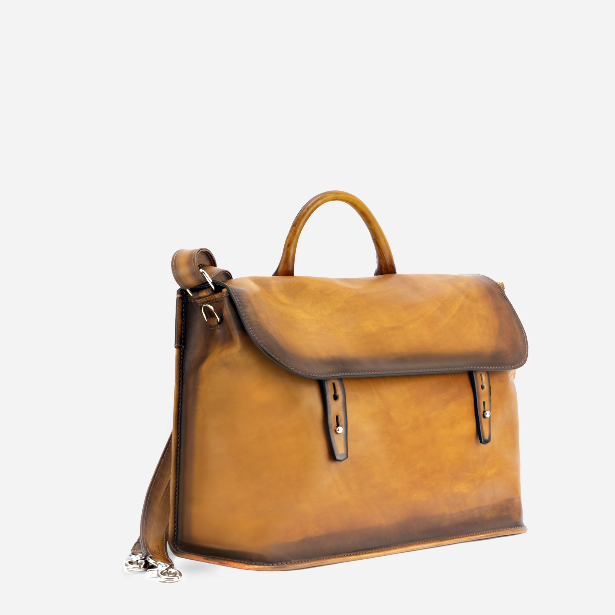173M - Briefcase <br> Hand painted calfskin leather