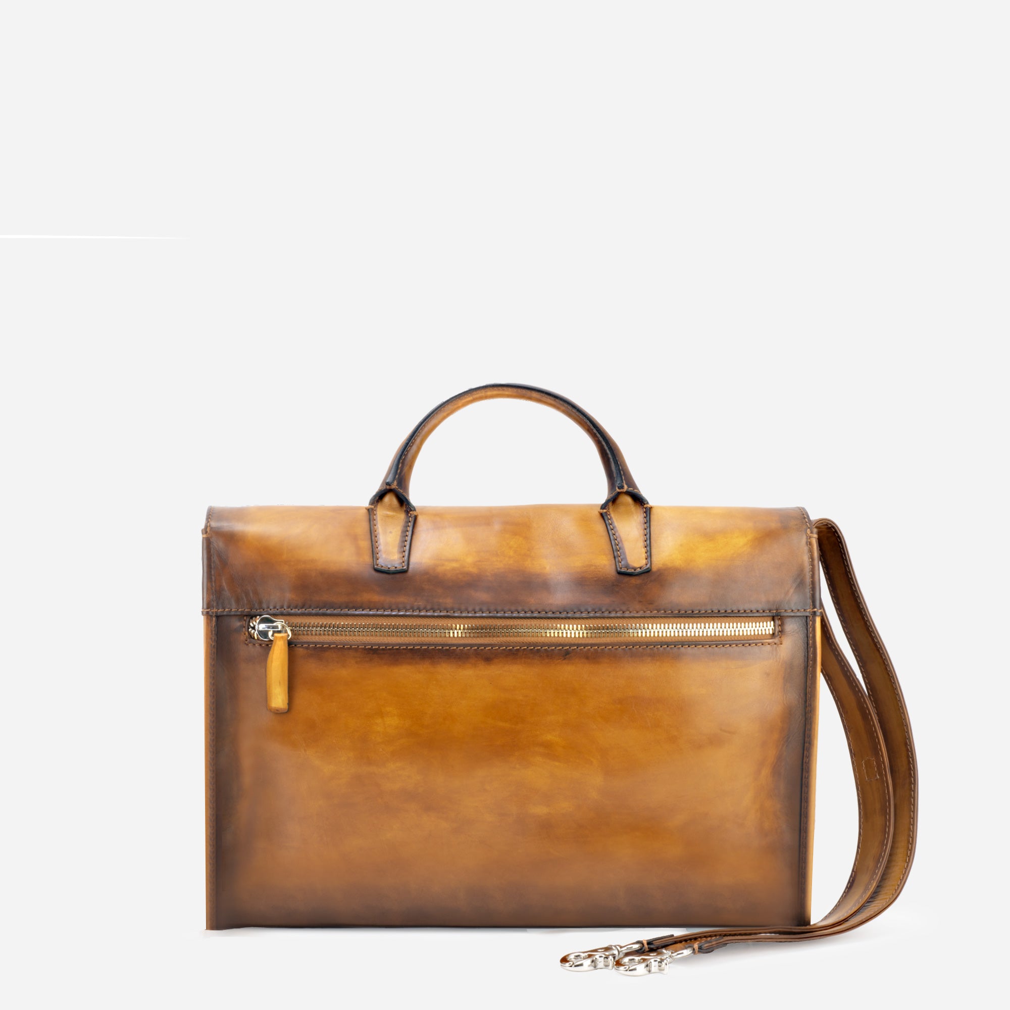 173M - Briefcase <br> Hand painted calfskin leather